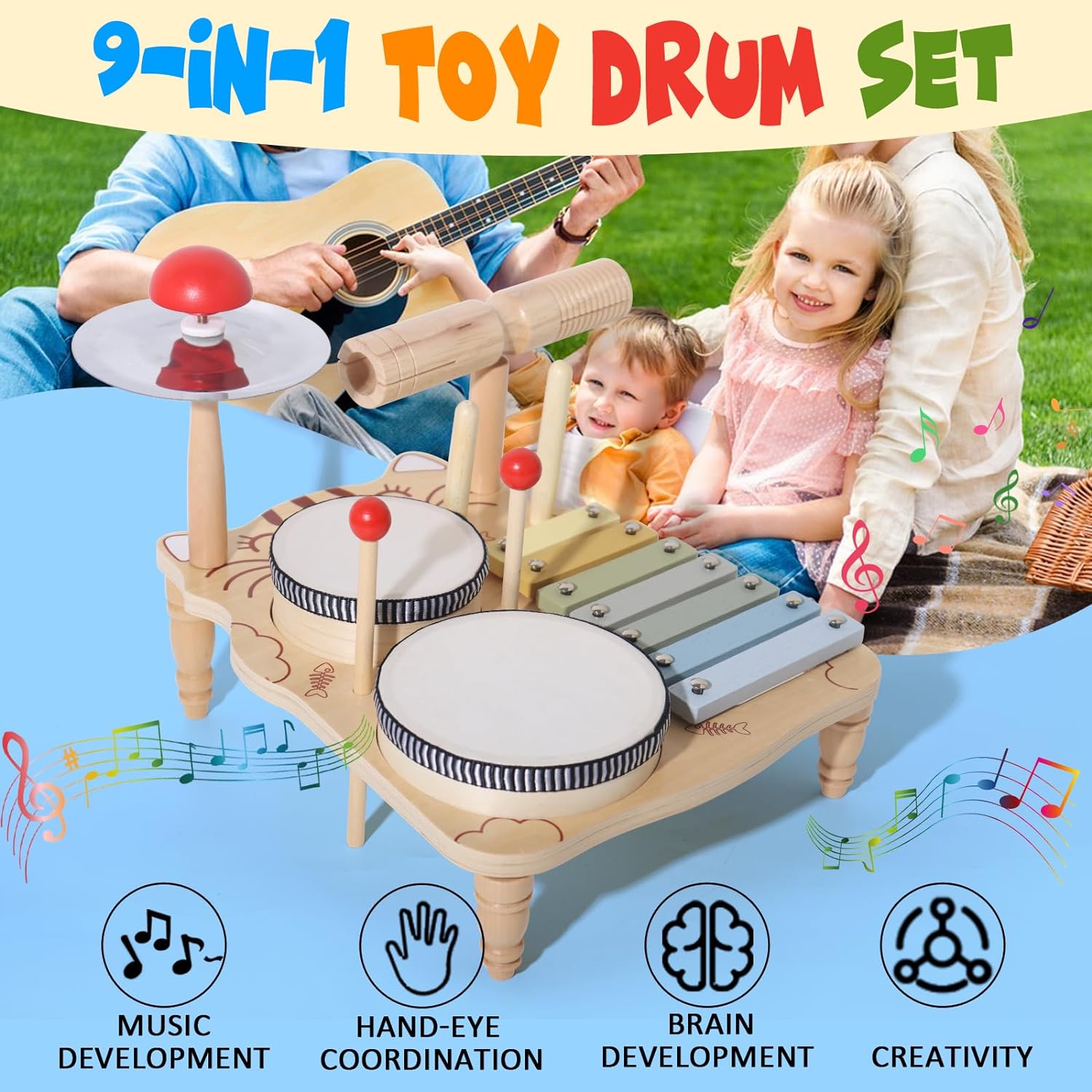 Wooden Xylophone Drum Set For  - Musical Instrument Harmonium ulasan dan harga