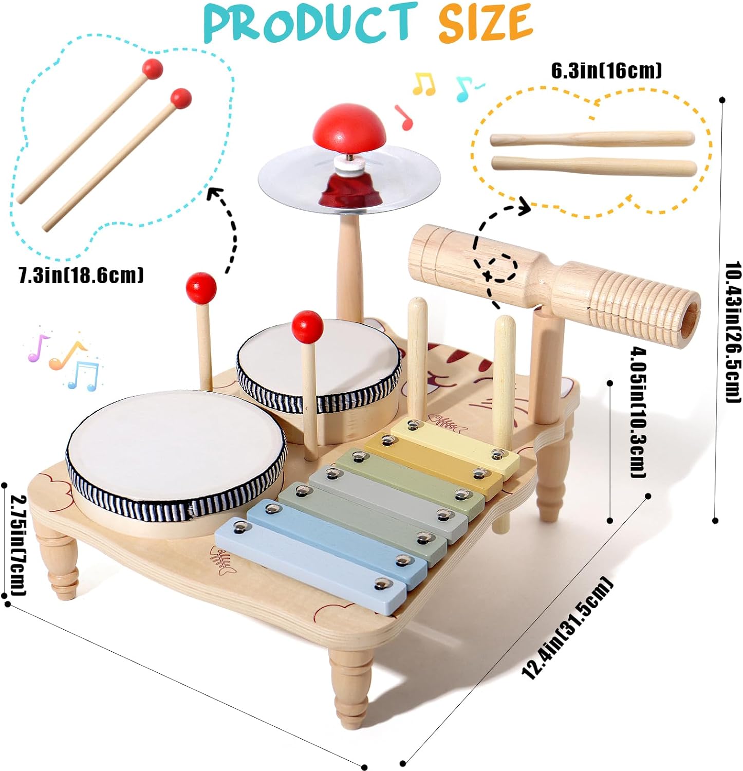 Wooden Xylophone Drum Set For  - Musical Instrument Harmonium ulasan dan harga