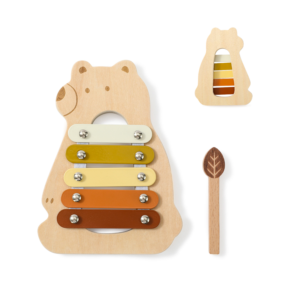 Wooden Bear Xylophone Toys 5 C - Musical Instrument Harmonium ulasan dan harga