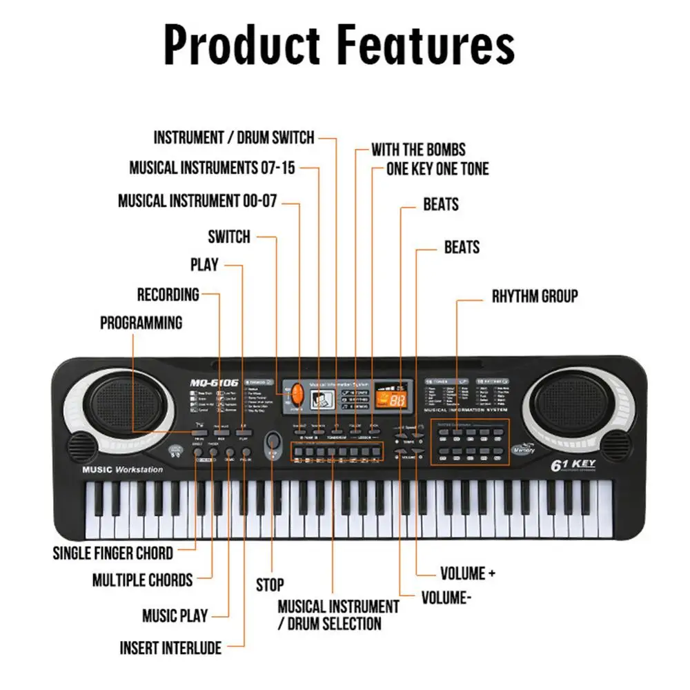 Kids Electronic Piano Keyboard - Musical Instrument Harmonium ulasan dan harga